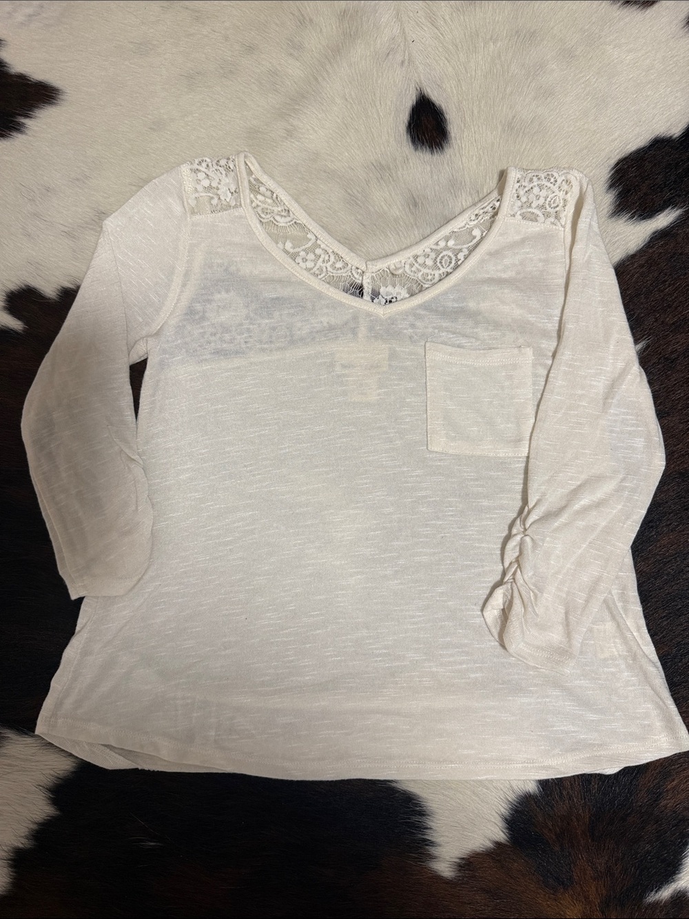 Belle Du Jour Cream Lace-Back Lightweight Top